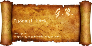 Györgyi Márk névjegykártya