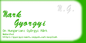 mark gyorgyi business card