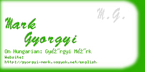 mark gyorgyi business card